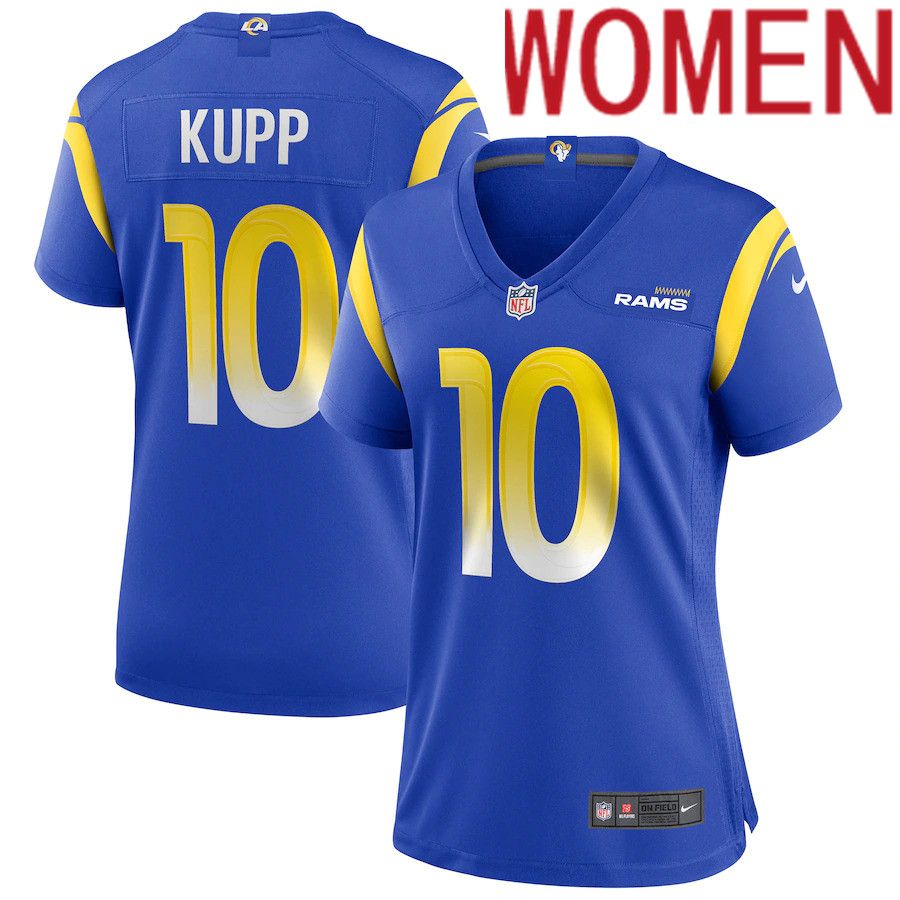 Women Los Angeles Rams #10 Cooper Kupp Nike Royal Team Game NFL Jersey->women nfl jersey->Women Jersey